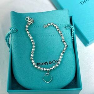 Tiffany & Co. Silver Bracelet with Turquoise Heart Charm